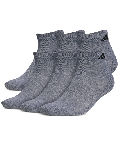 adidas Men's Cushioned Athletic 6-Pack Low Cut Socks - Medium Grey