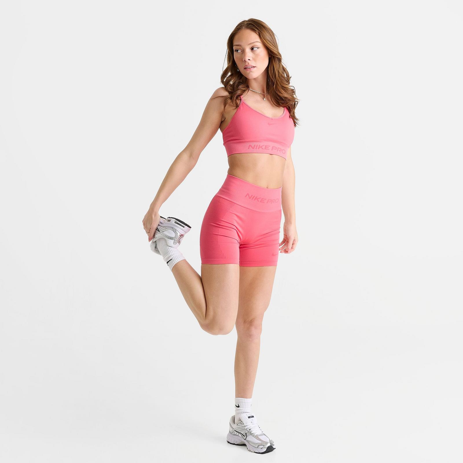 Women's Nike Pro Seamless Dri-FIT High-Waisted 5" Biker Shorts - Sea Coral