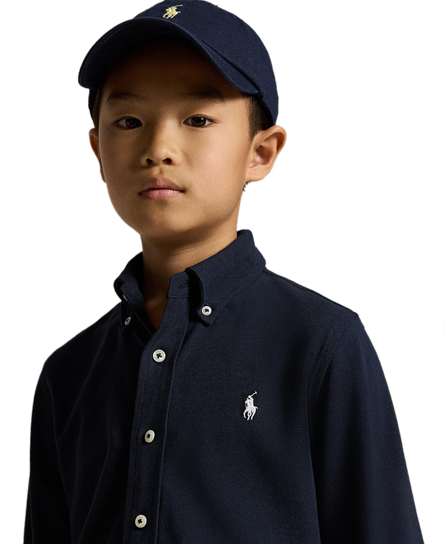 Polo Ralph Lauren Big Boys Featherweight Cotton Mesh Shirt - Aviator Navy