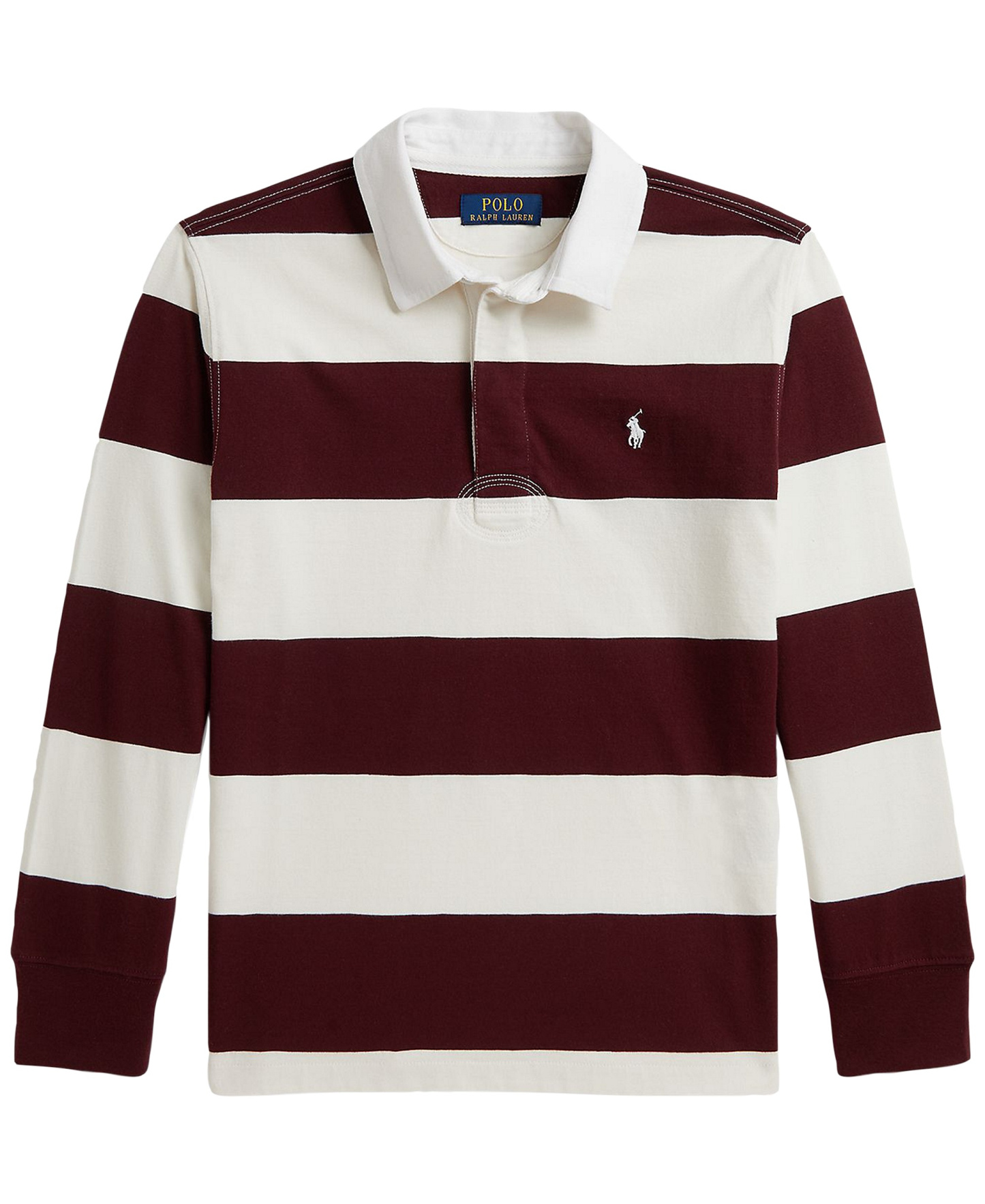 Polo Ralph Lauren Boys' 8-20 Iconic Long-Sleeve Rugby Shirt - Rich Ruby/Nevis
