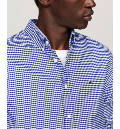 Tommy Hilfiger Men's Heritage Oxford Long-Sleeve Gingham Shirt - Royal Blue/Check