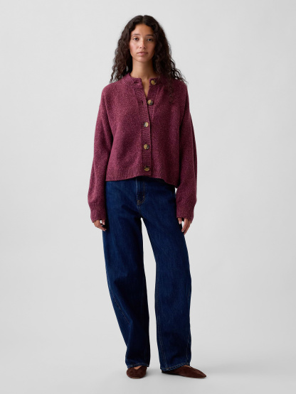 CashSoft Oversized Chunky Cardigan - Raspberry ice purple