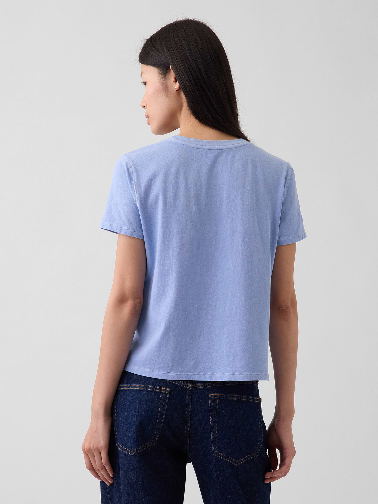 100% Cotton Authentic Shrunken T-Shirt - Heaven blue