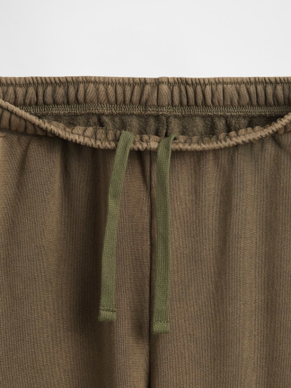 VintageSoft Baggy Sweatpants - Black moss green wash