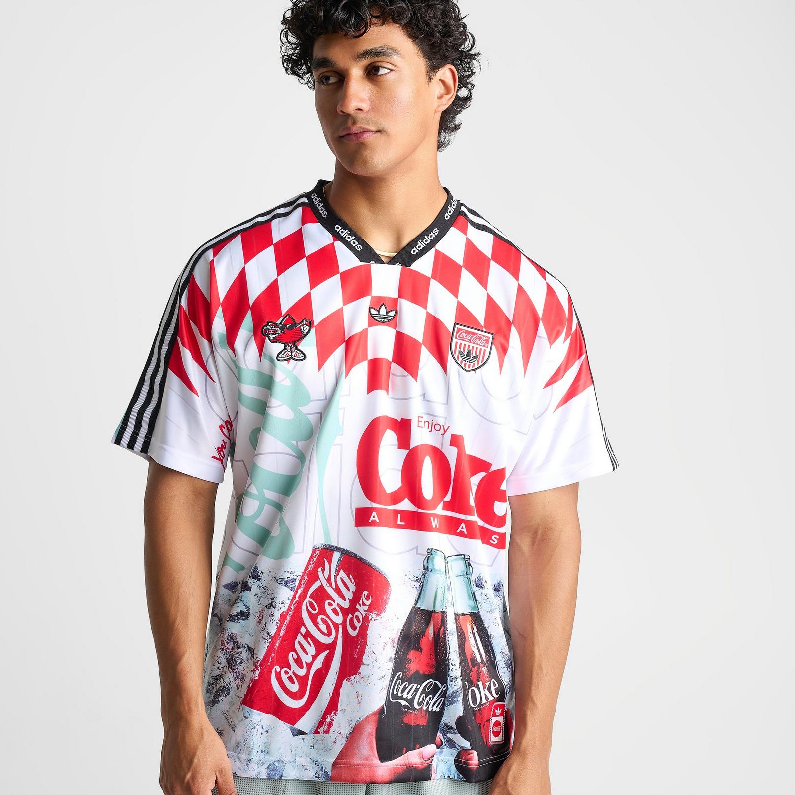 Men's adidas Originals x Coca-Cola Mashup Soccer Jersey - White/Multi - view 4