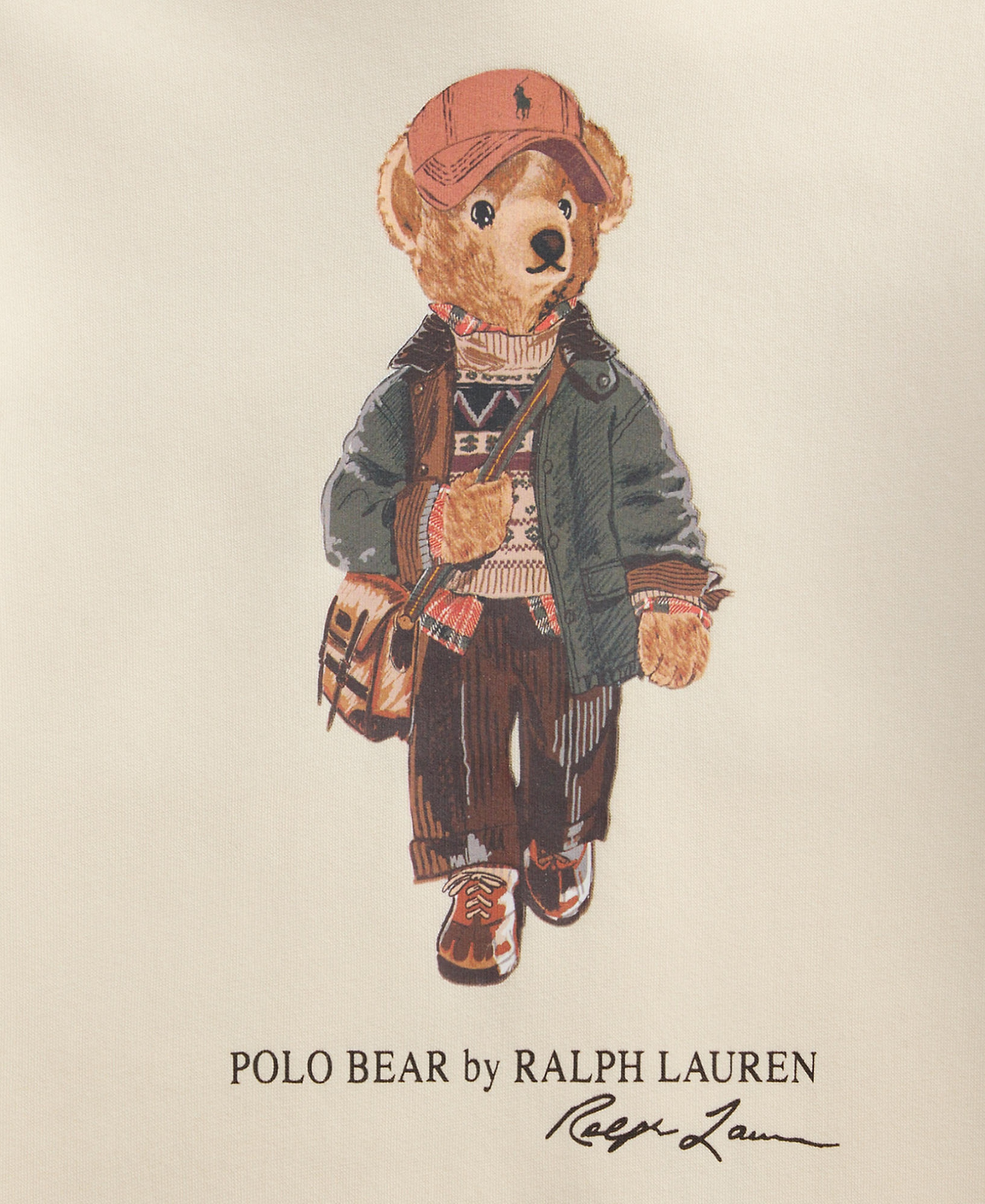 Polo Ralph Lauren Boys' 8-20 Polo Bear Graphic Hooded Sweatshirt - Estate Cream