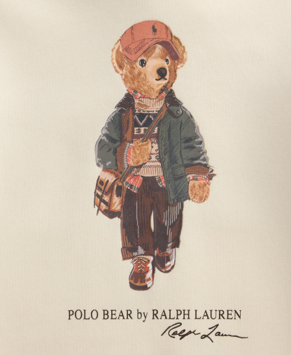 Polo Ralph Lauren Boys' 8-20 Polo Bear Graphic Hooded Sweatshirt - Estate Cream