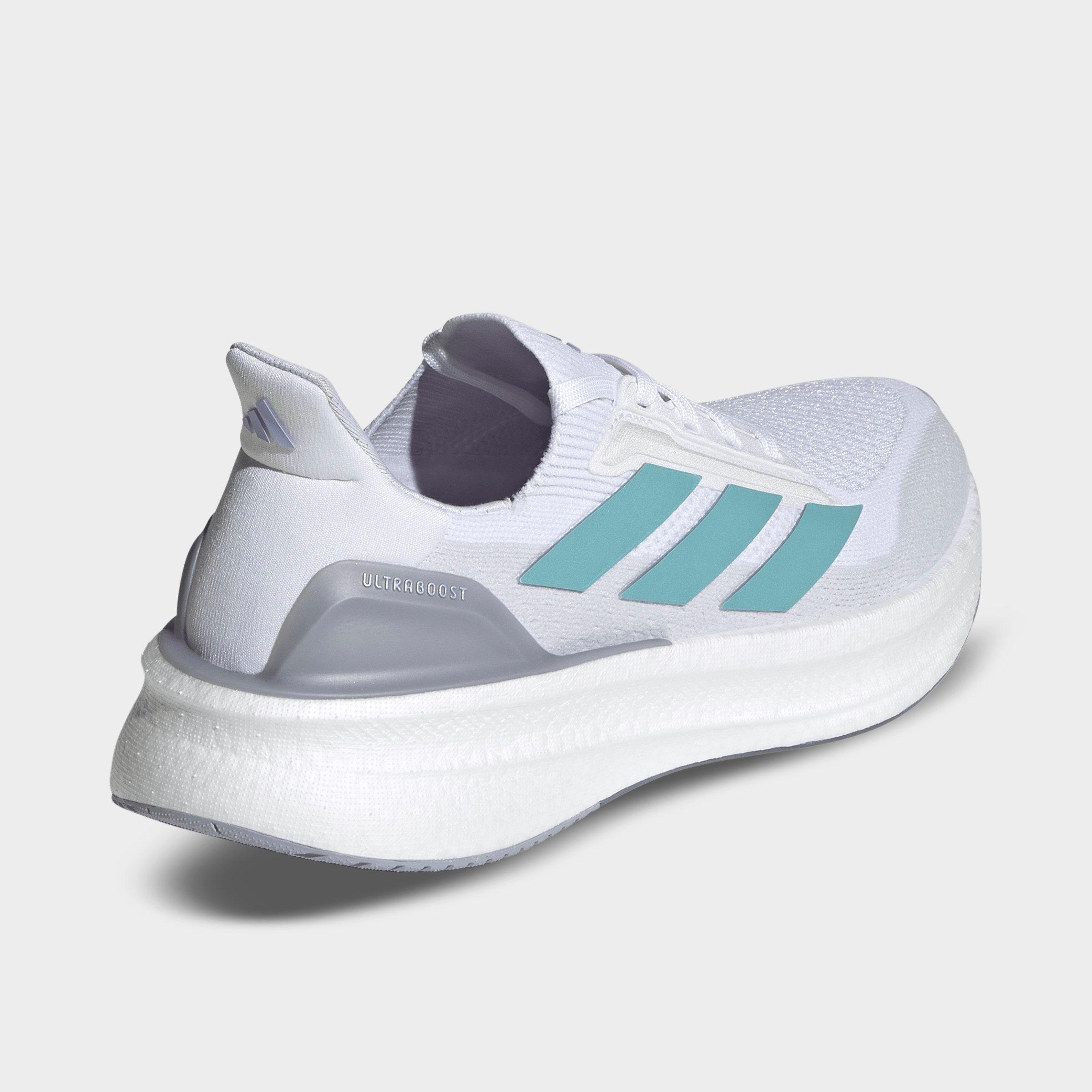 Women's adidas Ultraboost 5X Running Shoes - Cloud White/Mint Ton/Glow Purple - Back view