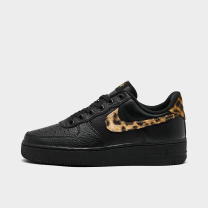 Women's Nithtke Air Force 1 '07 SE Print Casual Shoes - Black/Wheat/Desert Ochre/Multi-Color - Left shoe facing left. Outside of the shoe.