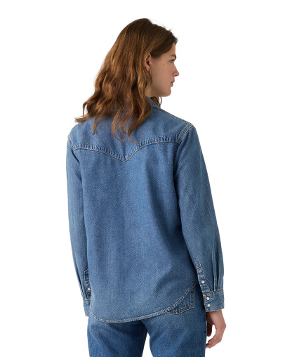 Levi's Women's Evans Relaxed Western Long-Sleeve Denim Shirt - Easy Trail Mid