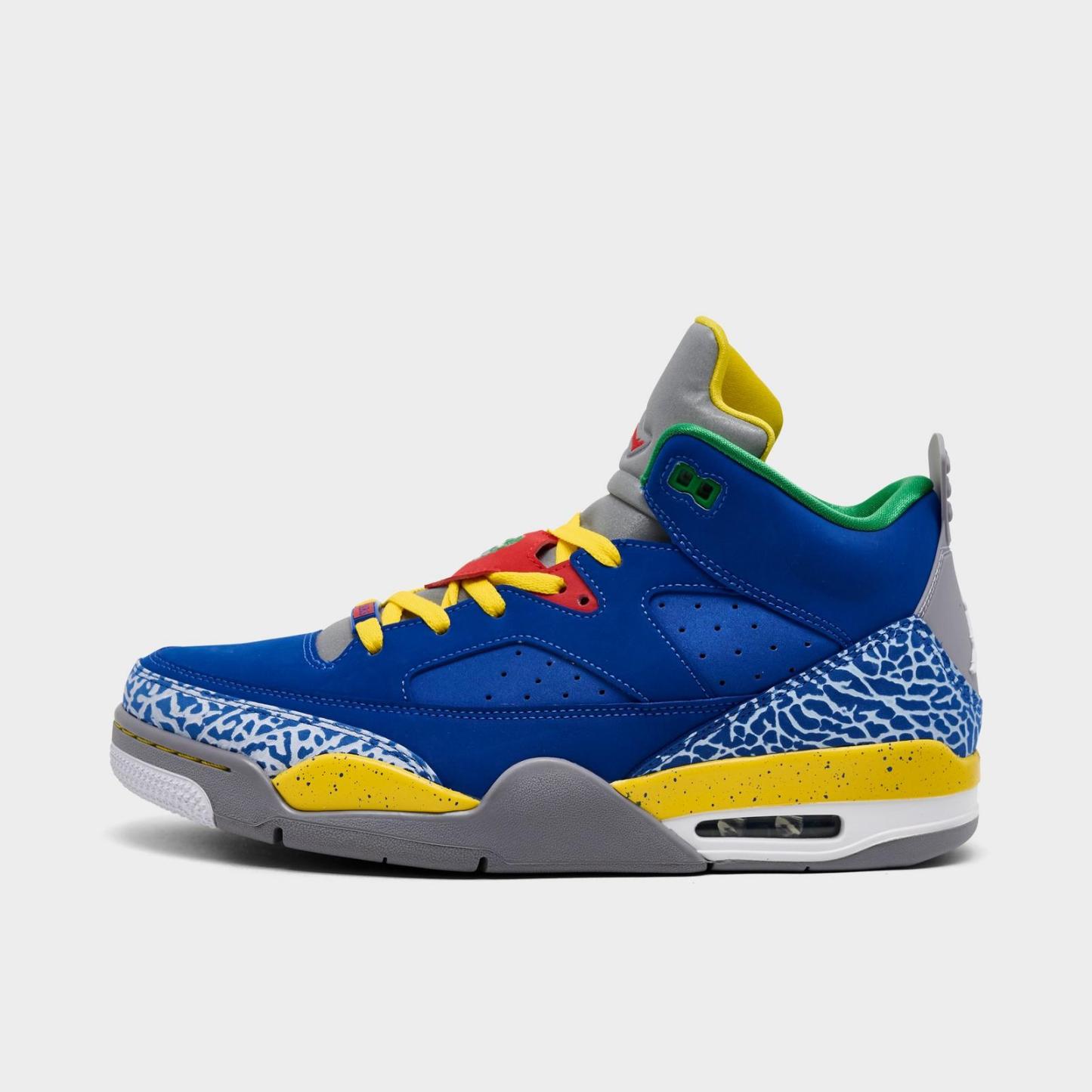 Men's Air Jordan Son of Mars Low Casual Shoes - Game Royal/Tour Yellow/Cement Grey/White - Left shoe facing left. Outside of the shoe. - view 1