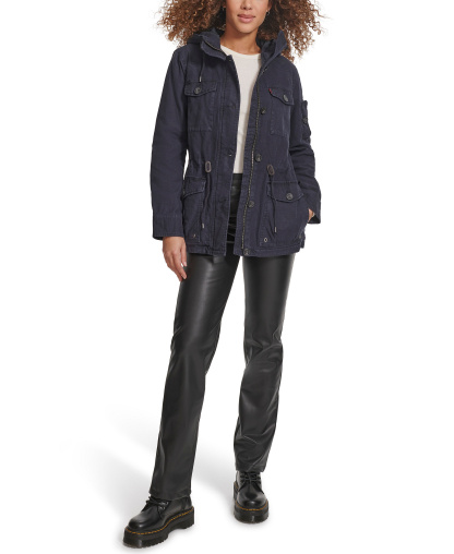 Levi's Women's Hooded Military Jacket - Navy