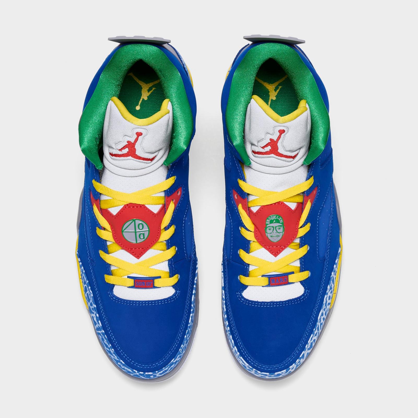 Men's Air Jordan Son of Mars Low Casual Shoes - Game Royal/Tour Yellow/Cement Grey/White - Left shoe facing left. Outside of the shoe. - view 5