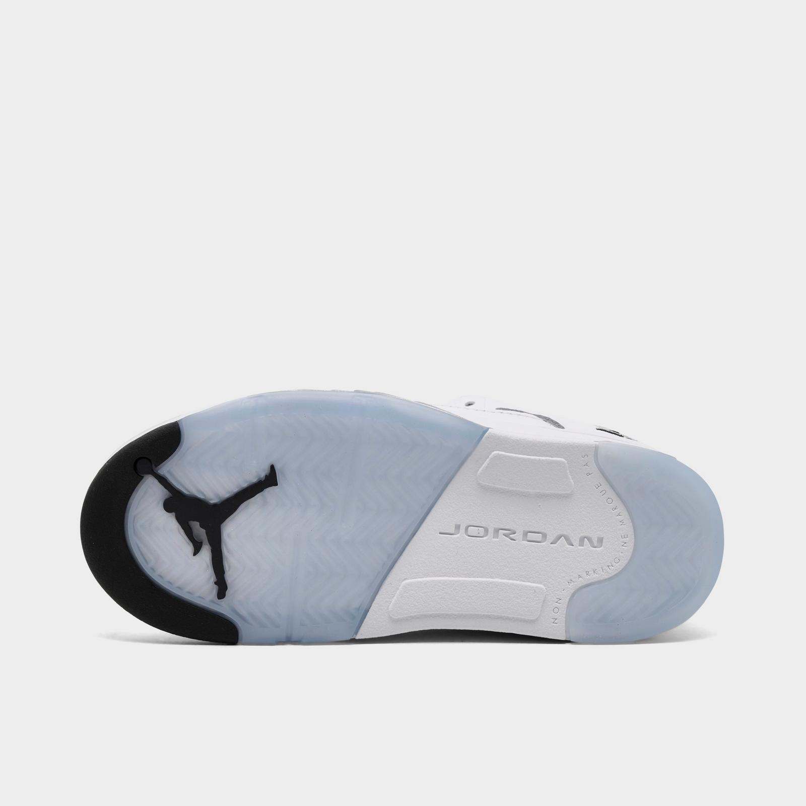 Kids' Toddler Air Jordan Retro 5 Basketball Shoes - White/Metallic Silver/Black - view 6
