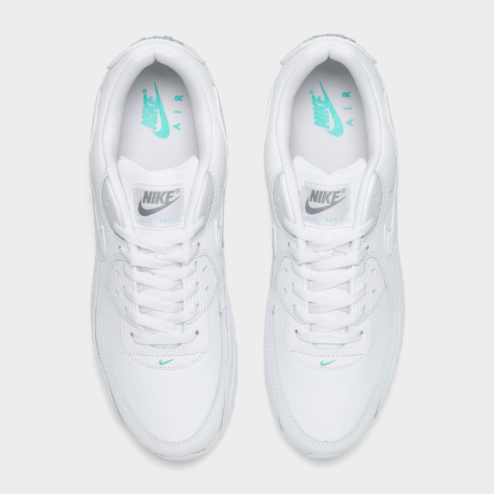 Men's Nike Air Max 90 Casual Shoes - White/Photon Dust/Hyper Turquoise