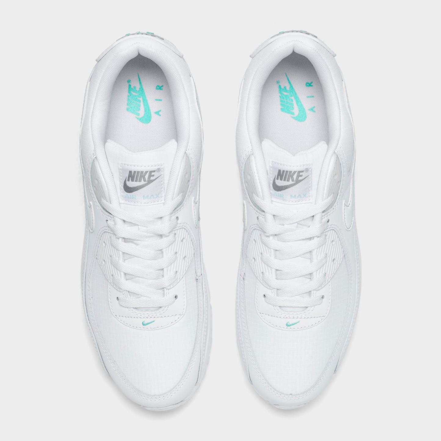 Men's Nike Air Max 90 Casual Shoes - White/Photon Dust/Hyper Turquoise