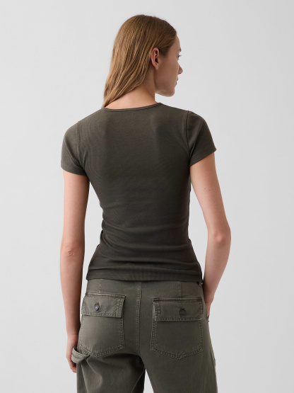 Modern Rib T-Shirt - Bamboo green