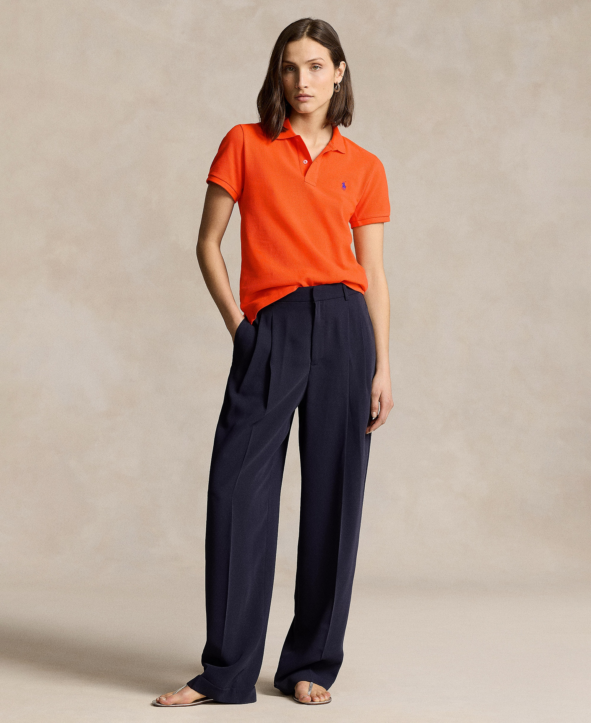 Polo Ralph Lauren Women's Classic-Fit Mesh Polo Shirt - Sailing Orange
