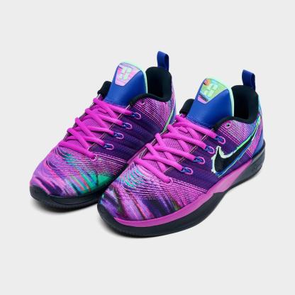 Big Kids' Nithtke Sabrina 3 Basketball Shoes - Vivid Purple/Deep Night/Vapor Green/Black - Both shoes facing left