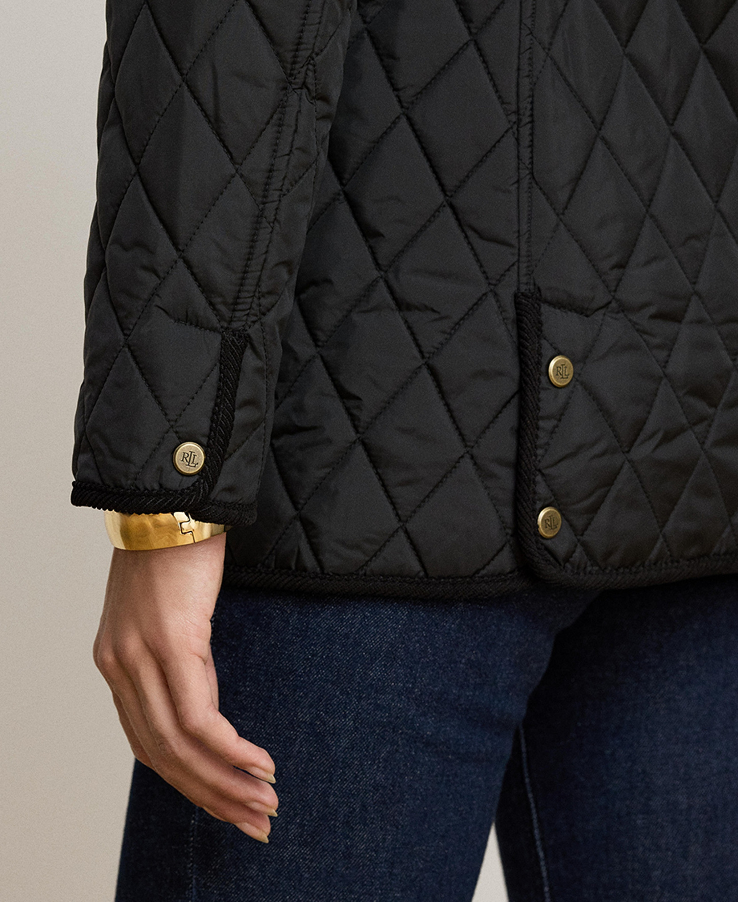 Lauren Ralph Lauren Women's Crested Quilted Jacket - Black