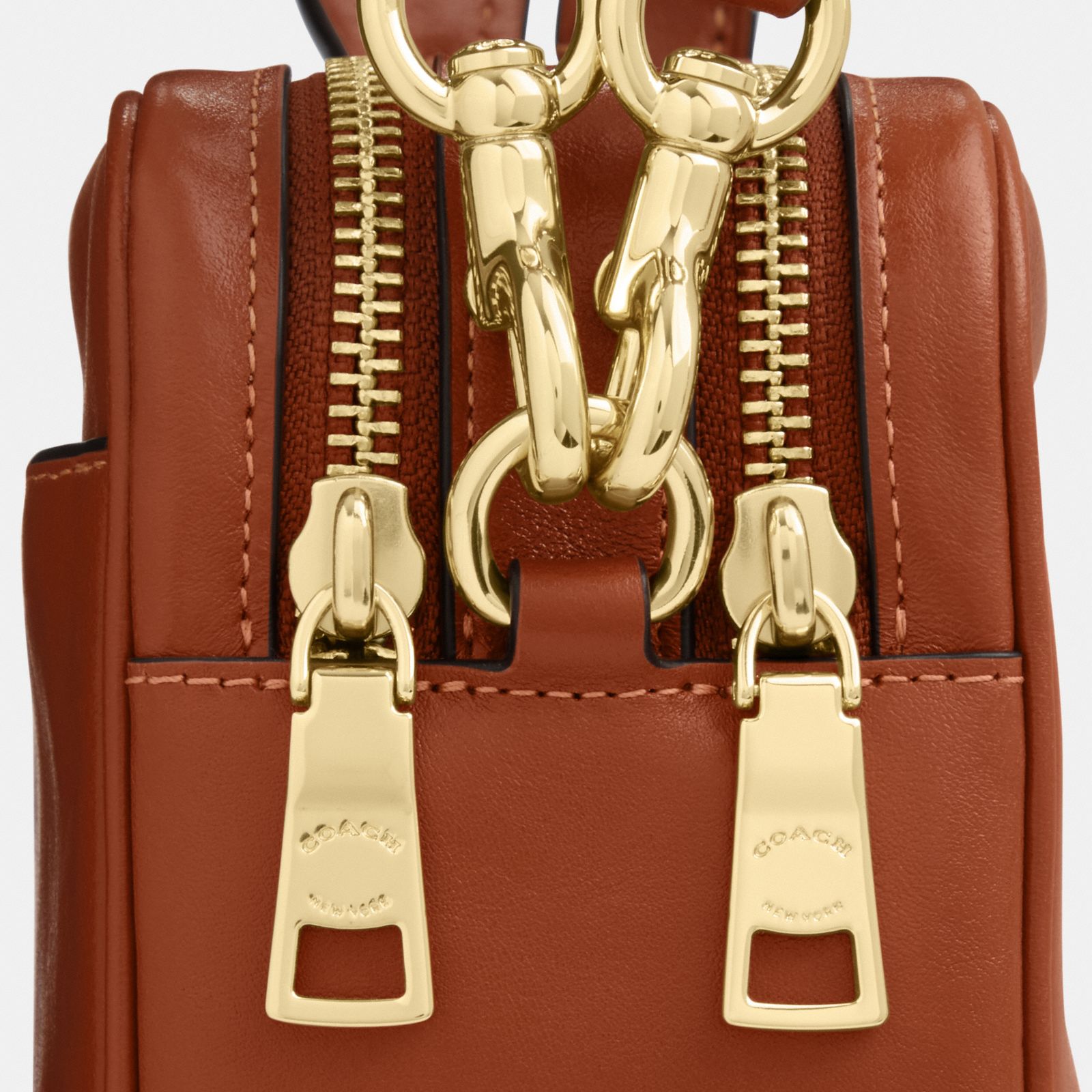 Mini Carey Crossbody Bag - Gold/Cinnamon - view 9