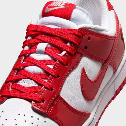 Women's Nithtke Dunk Low SE Casual Shoes - White/Metallic Silver/University Red - Detail shot
