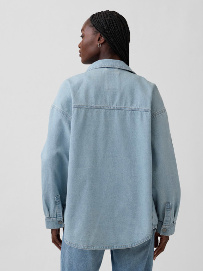 Denim Oversized Shirt Jacket - light wash