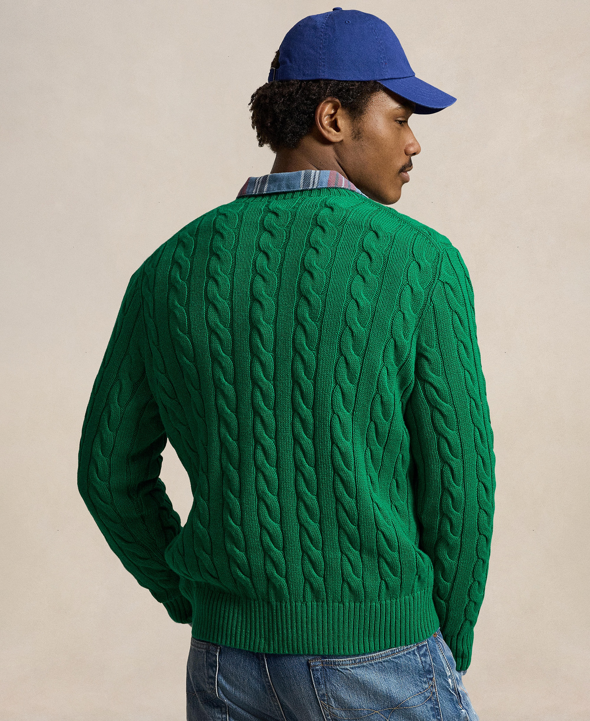 Polo Ralph Lauren Men's Cable-Knit Cotton Sweater - Erin Green