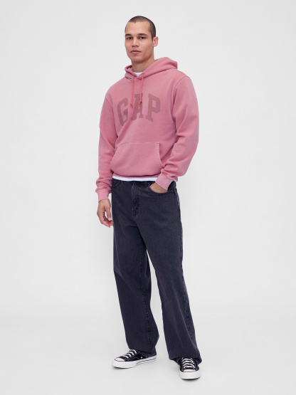 Adult VintageSoft Arch Logo Hoodie - wispy mauve