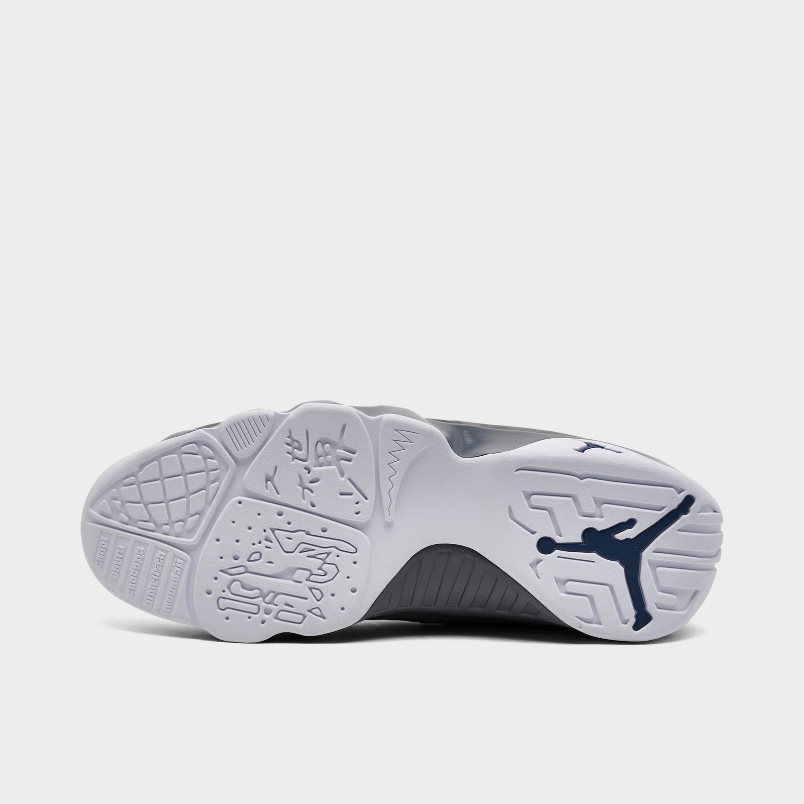 Men's Air Jordan Retro 9 Basketball Shoes - White/French Blue/Flint Grey - view 6