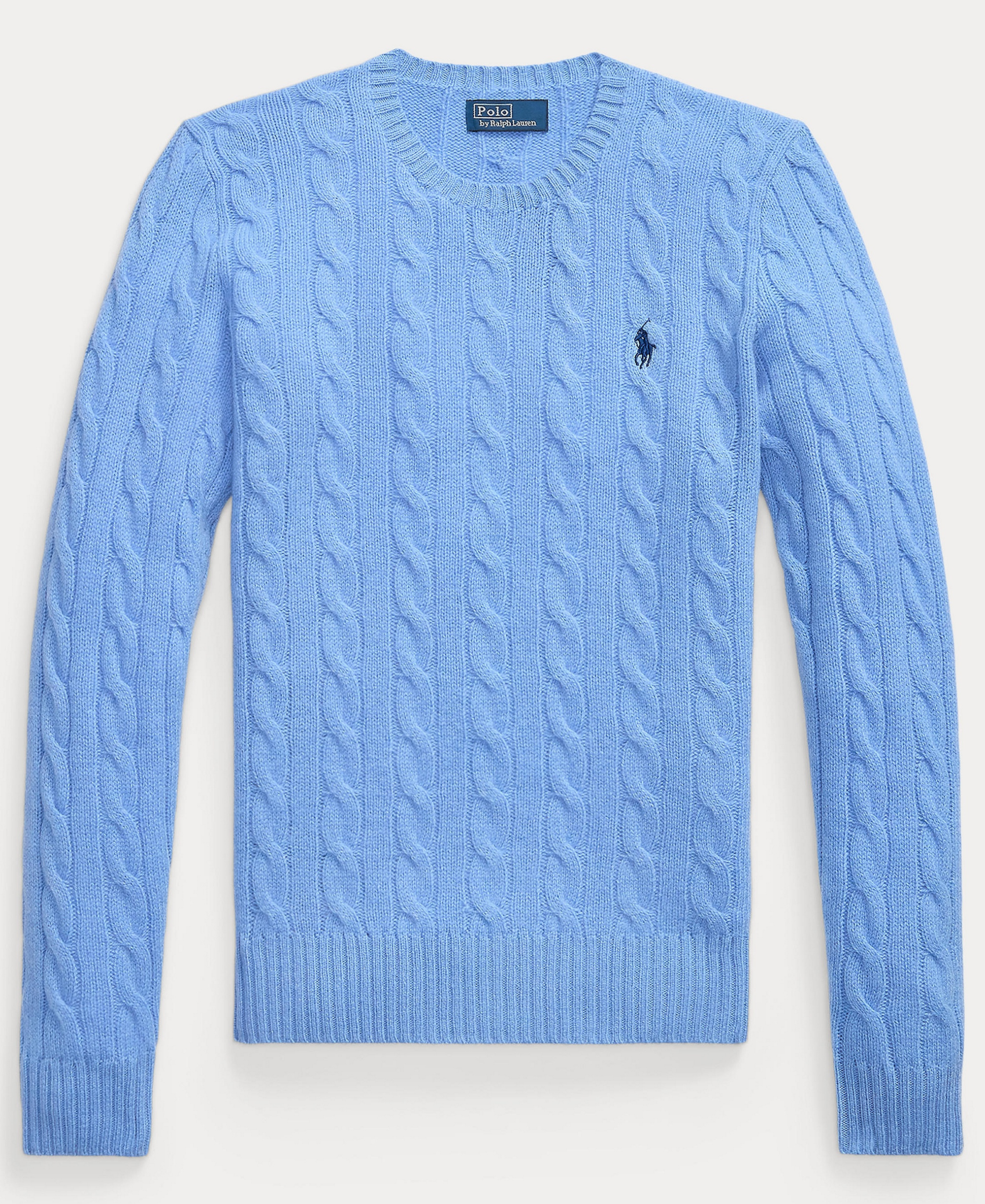 Polo Ralph Lauren Women's Cable Wool-Cashmere Crew Neck Sweater - New Litchfield Blue