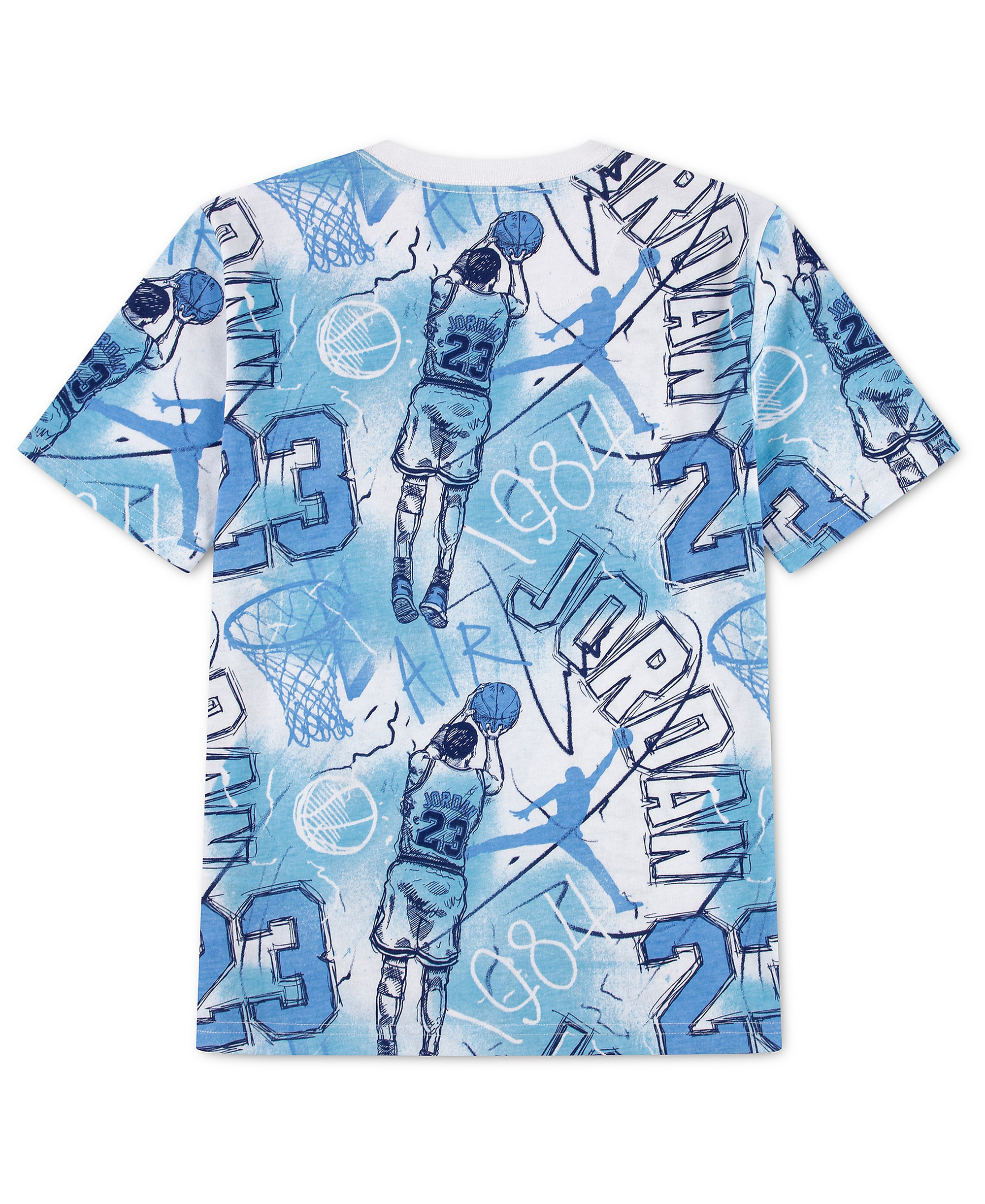 Jordan Boys' 8-20 Notebook Doodle Printed Short-Sleeve T-Shirt - White