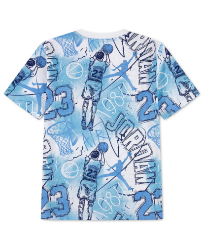 Jordan Boys' 8-20 Notebook Doodle Printed Short-Sleeve T-Shirt - White