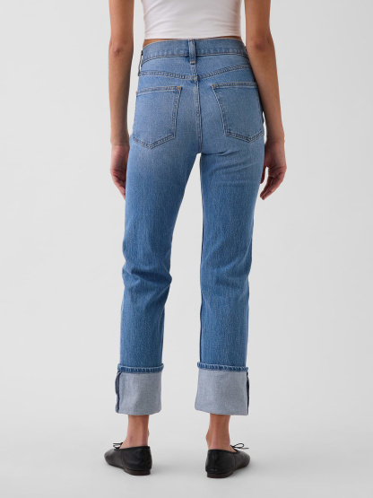 High Rise ’90s Slim Straight Crop Jeans - Medium wash