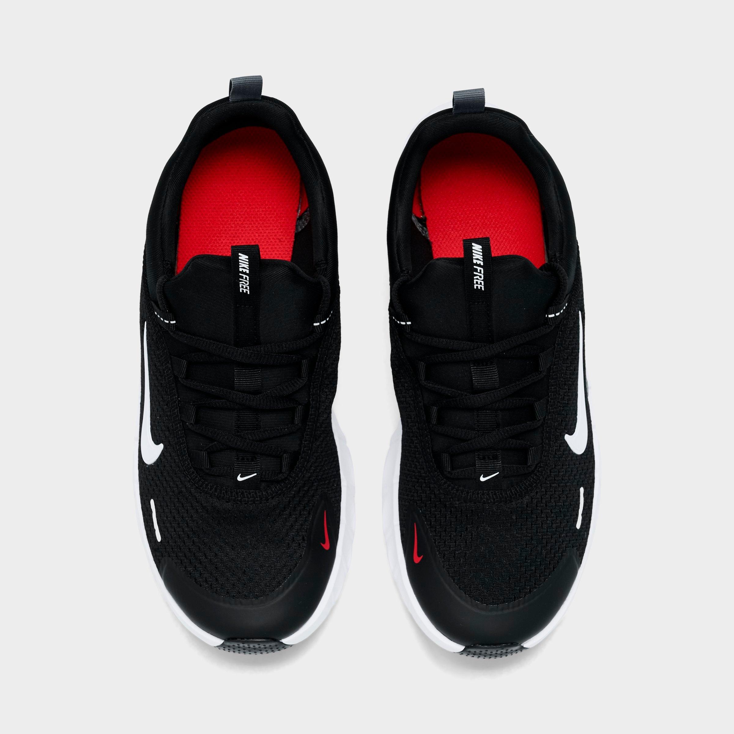 Big Kids' Nithtke Free Ride Running Shoes - Black/Cool Grey/University Red/White - Top view