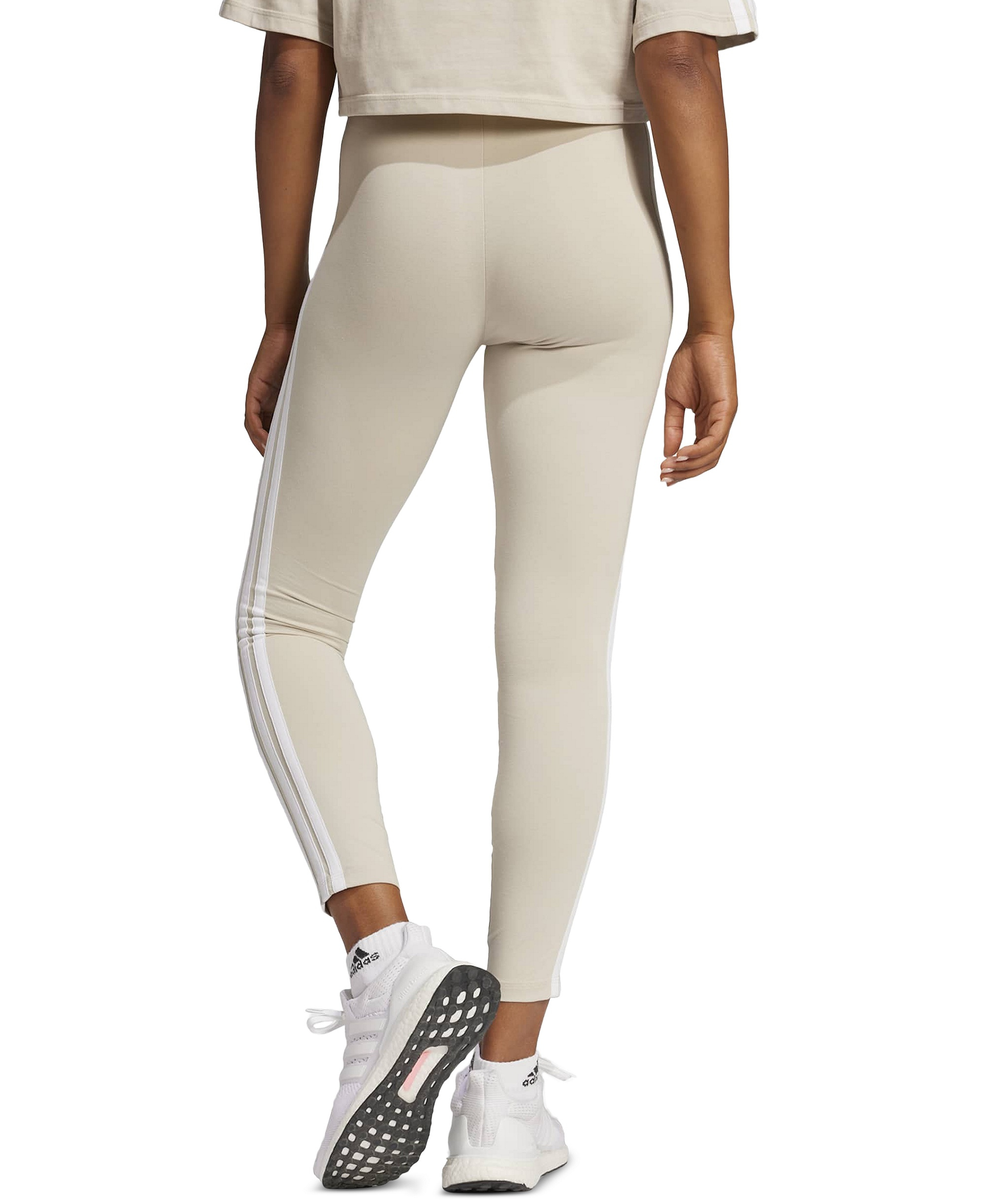 adidas Plus Size Essentials 3-Stripes Cotton Leggings - Wonder Alumina/white