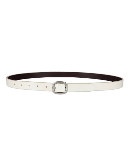 Levi's Women's 2-Pack Perforated and Reversible Skinny Casual Belt Set - White/Burgundy Black