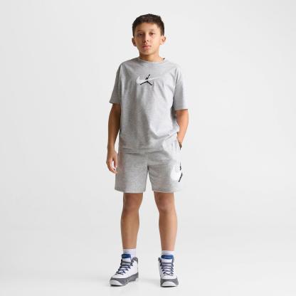Big Kids' Air Jordan Swoosh Fleece Shorts - Light Gray Heather - view 2