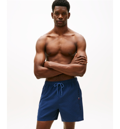 Tommy Hilfiger Men's Drawstring Zip Pocket Swim Trunks - Aegean Sea