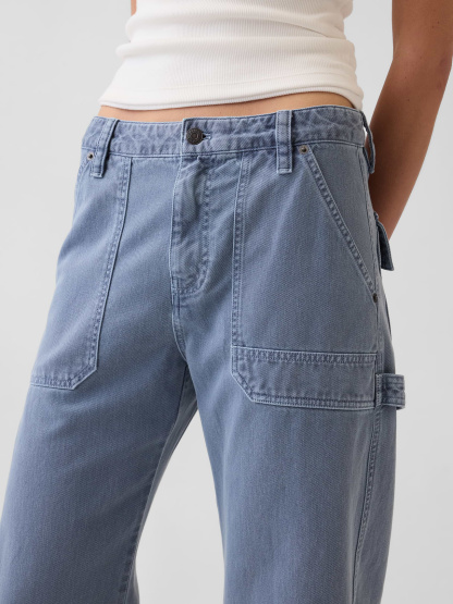 Mid Rise Barrel Utility Ankle Pants - Sargassus blue
