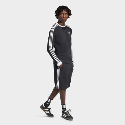 Men's adidas Originals 3-Stripes French Terry Shorts - Black - view 2