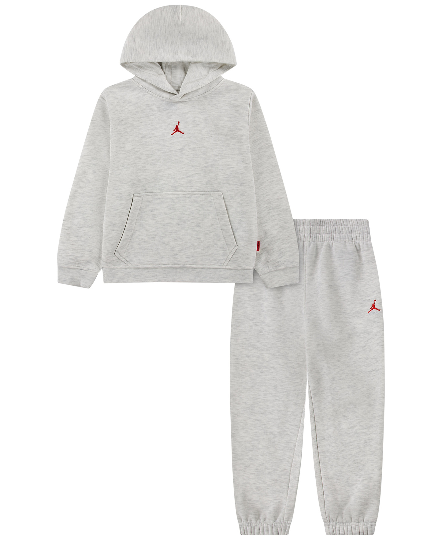 Jordan Boys' 4-7 Long-Sleeve Hoodie and Pants, 2-Piece Set - Neutral Gray Heather