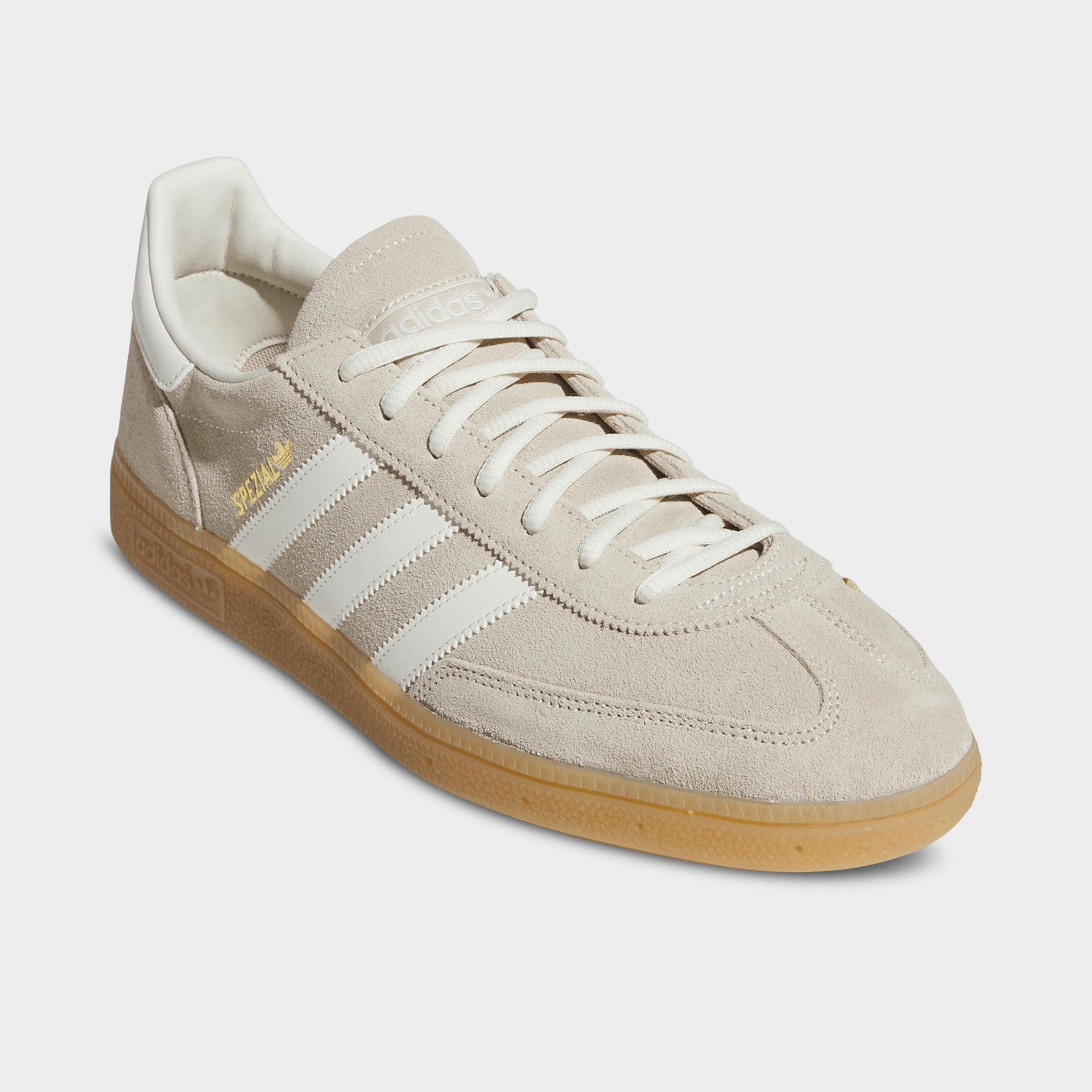 Men's adidas Originals Handball Spezial Casual Shoes - Part 2 - Khaki/Off White/Gum - Both shoes facing left