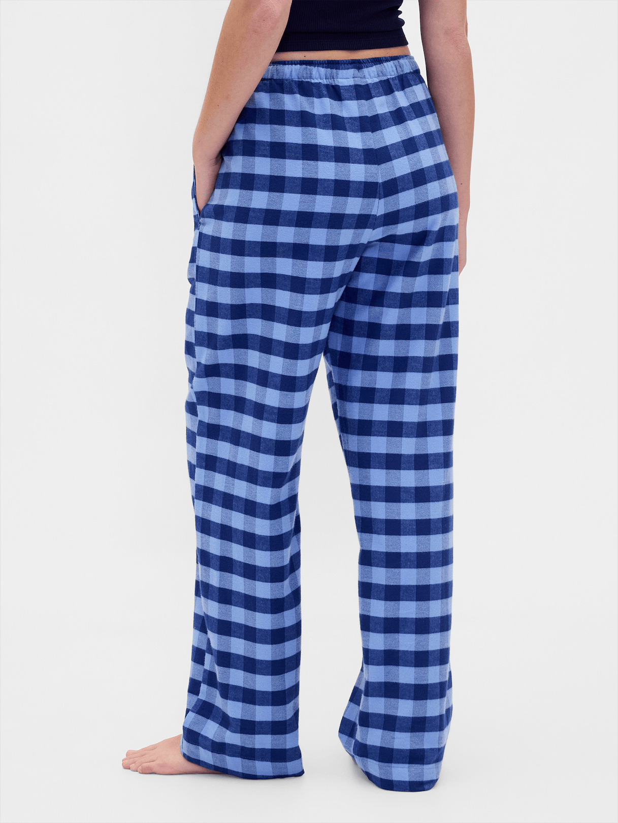 Adult Softest Flannel PJ Pants - Light indigo plaid