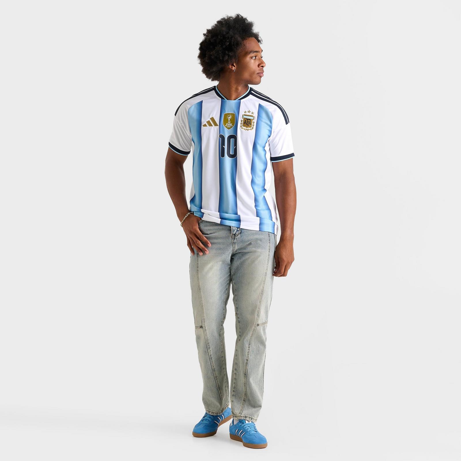 Men's adidas Lionel Messi Argentina 2026 Home Soccer Jersey - White/Icey Blue/Light Blue - view 2