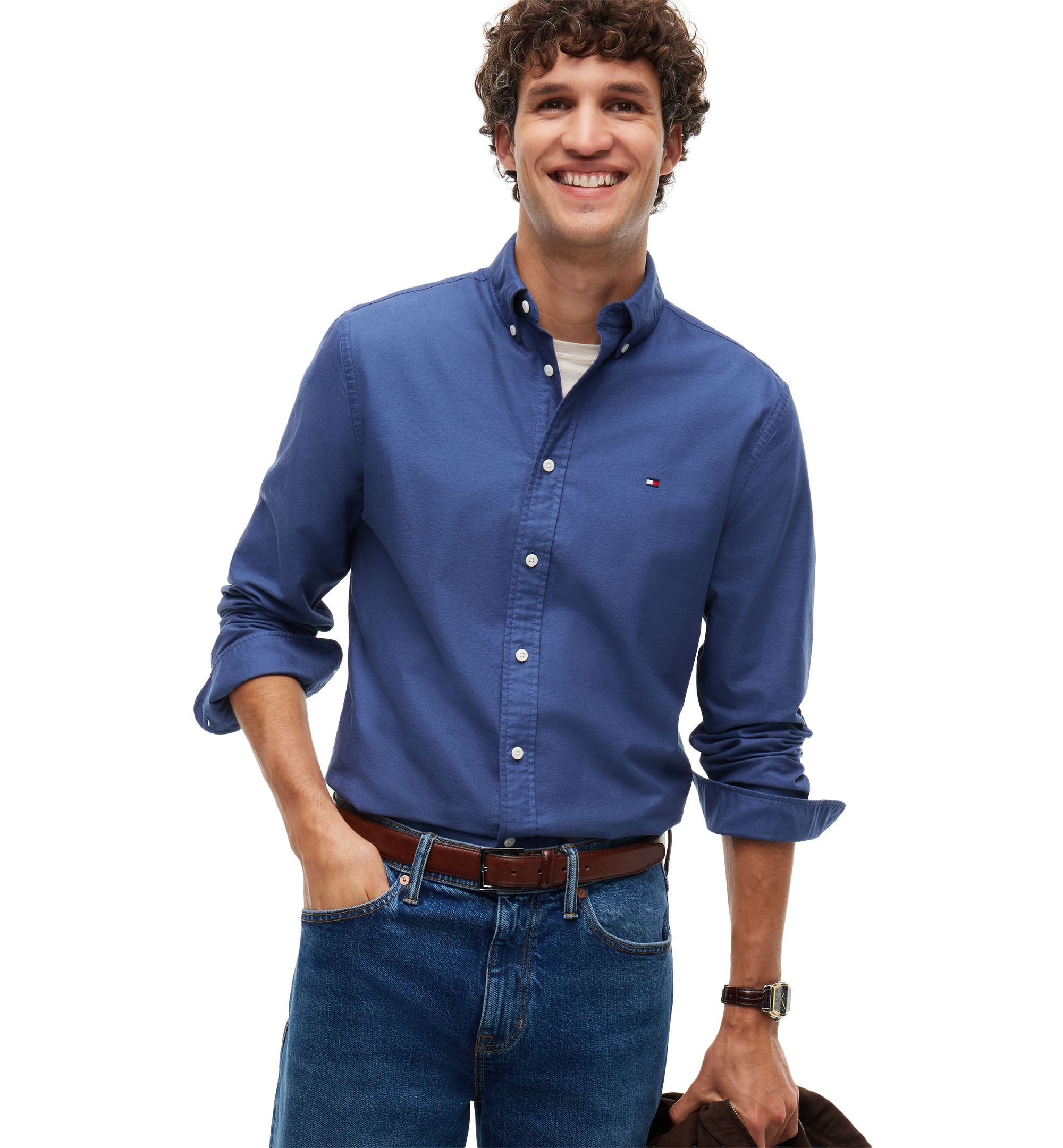 Tommy Hilfiger Men's Heritage Regular-Fit Oxford Shirt - Aegean Sea