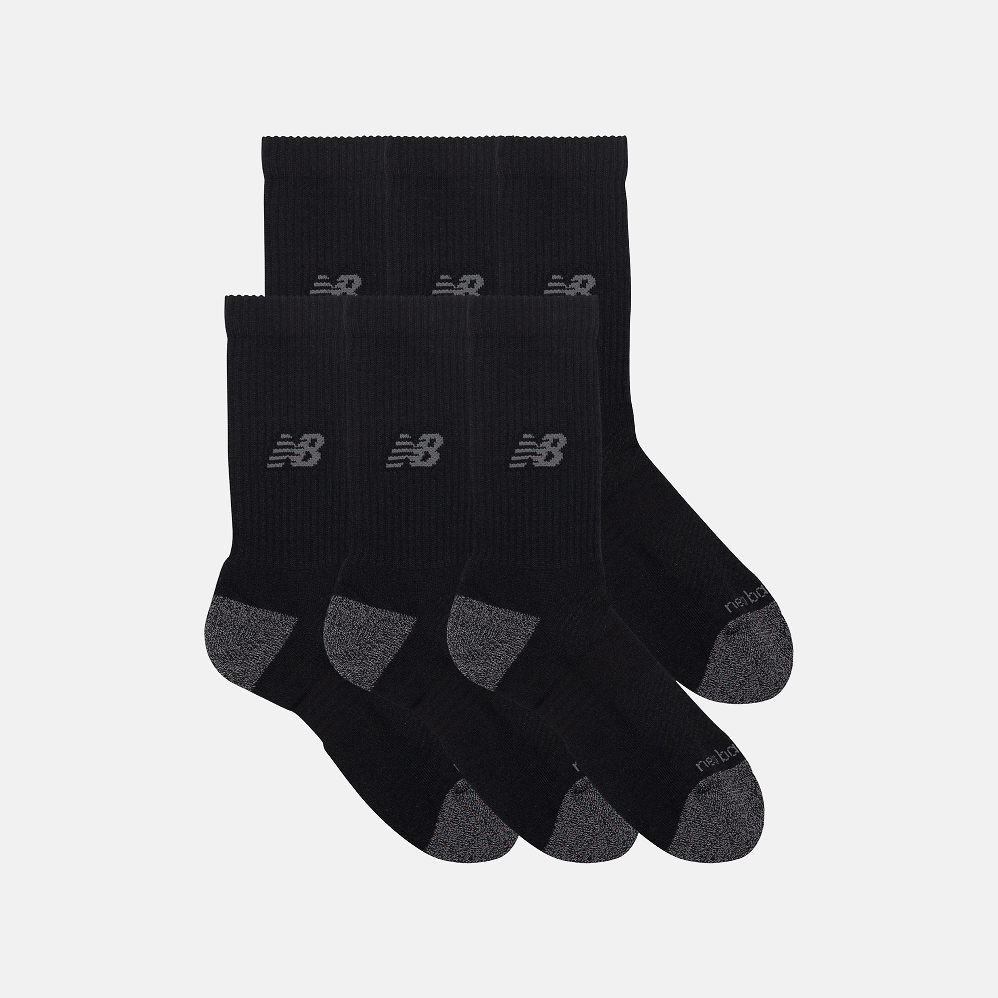 New Balance Active Crew Socks 6 Pack, LAS65201BK