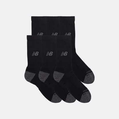 New Balance Active Crew Socks 6 Pack, LAS65201BK