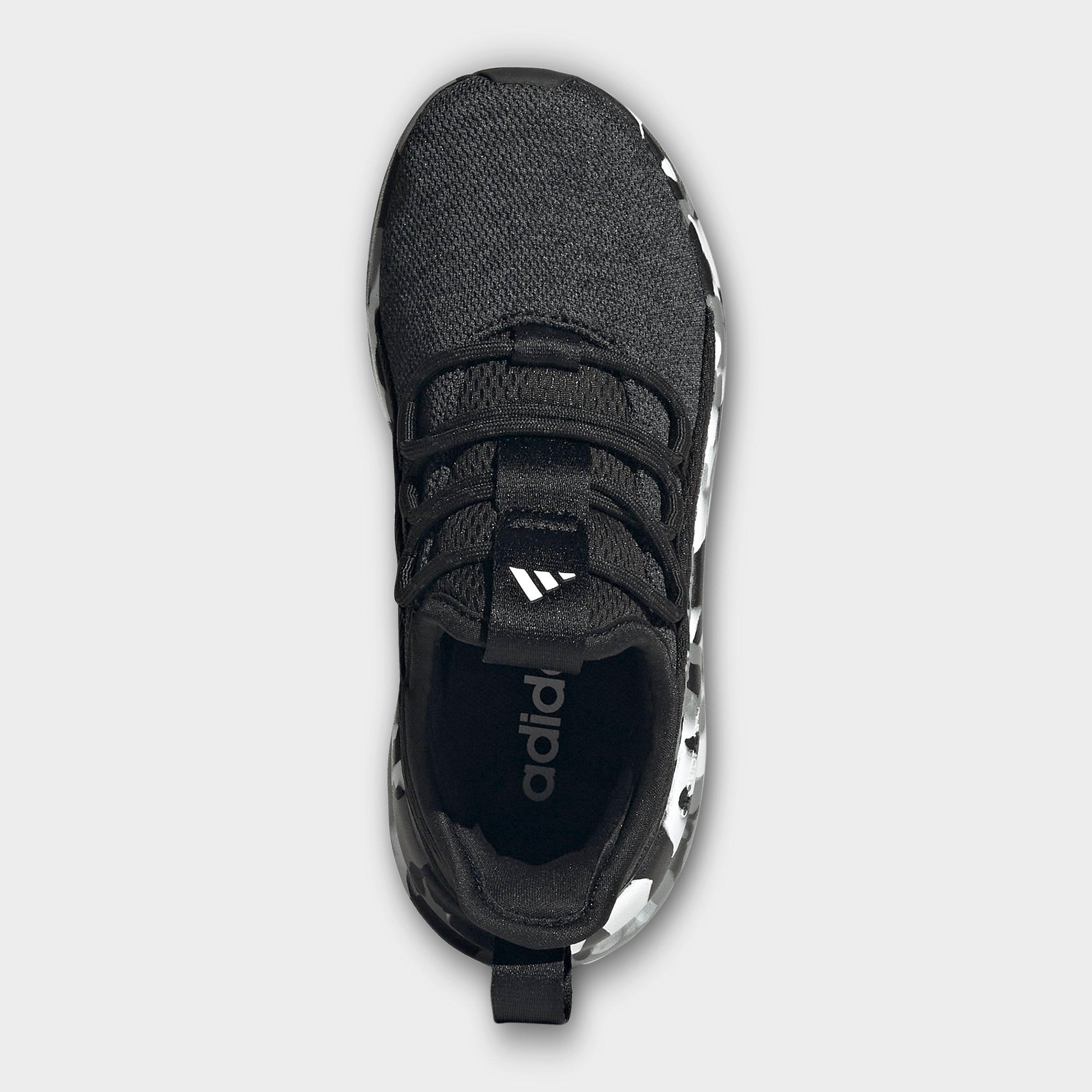 Girls' Little Kids' and Big Kids' adidas Lite Racer Adapt 8.0 Stretch Lace Casual Shoes - Part 2 - Core Black/Grey Three/Carbon - Top view