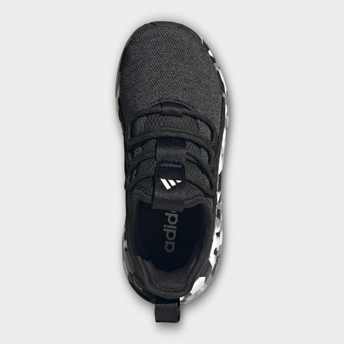 Girls' Little Kids' and Big Kids' adidas Lite Racer Adapt 8.0 Stretch Lace Casual Shoes - Part 2 - Core Black/Grey Three/Carbon - Top view